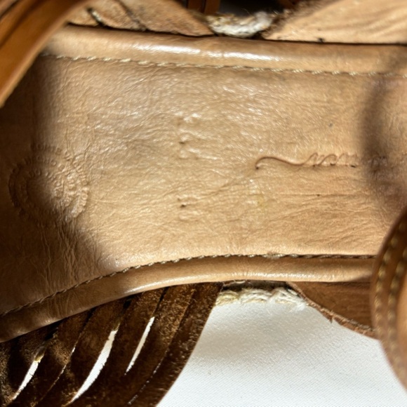 HARMONICA Sz 8.5 Sandals Huarache Fisherman Leather Espadrilles Ankle Strap - Picture 11 of 14